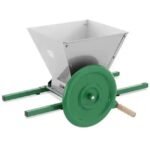 Manual grape crusher with large stainless steel hopper