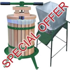 18L Wooden Apple Press and Manual Apple Scratter with Stainless Steel Drum - COMBO