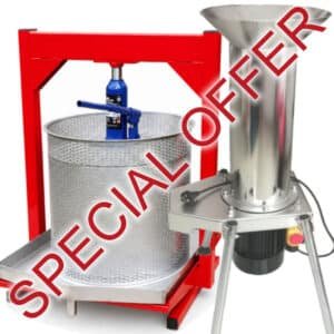 LCJ50 fruit press and electric apple crusher combo for pressing apples or pears