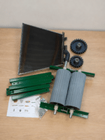 Hobby grape crusher with stainless hopper and large grape rollers - photo of parts Hobby grape crusher with stainless hopper and large grape rollers - photo of parts